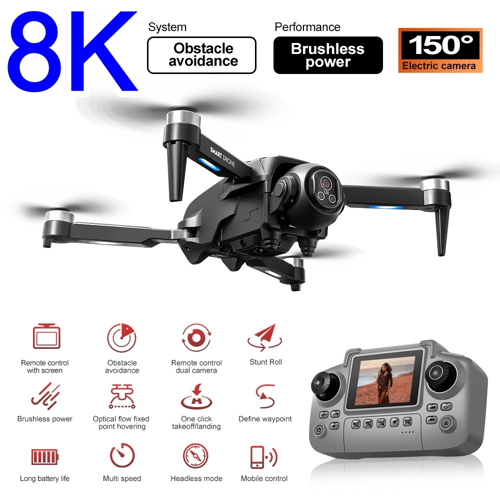 Rc Helicopter Large - Drone sans balais 8K avec caméra
