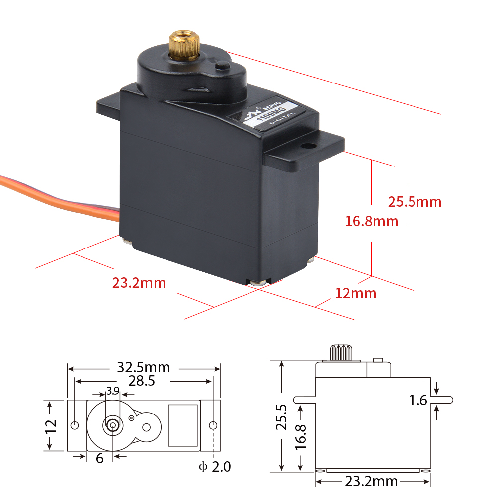 1/2/4 PCS JX Servo PDI-1109MG  - Rc Helicopter Servo avis et prix