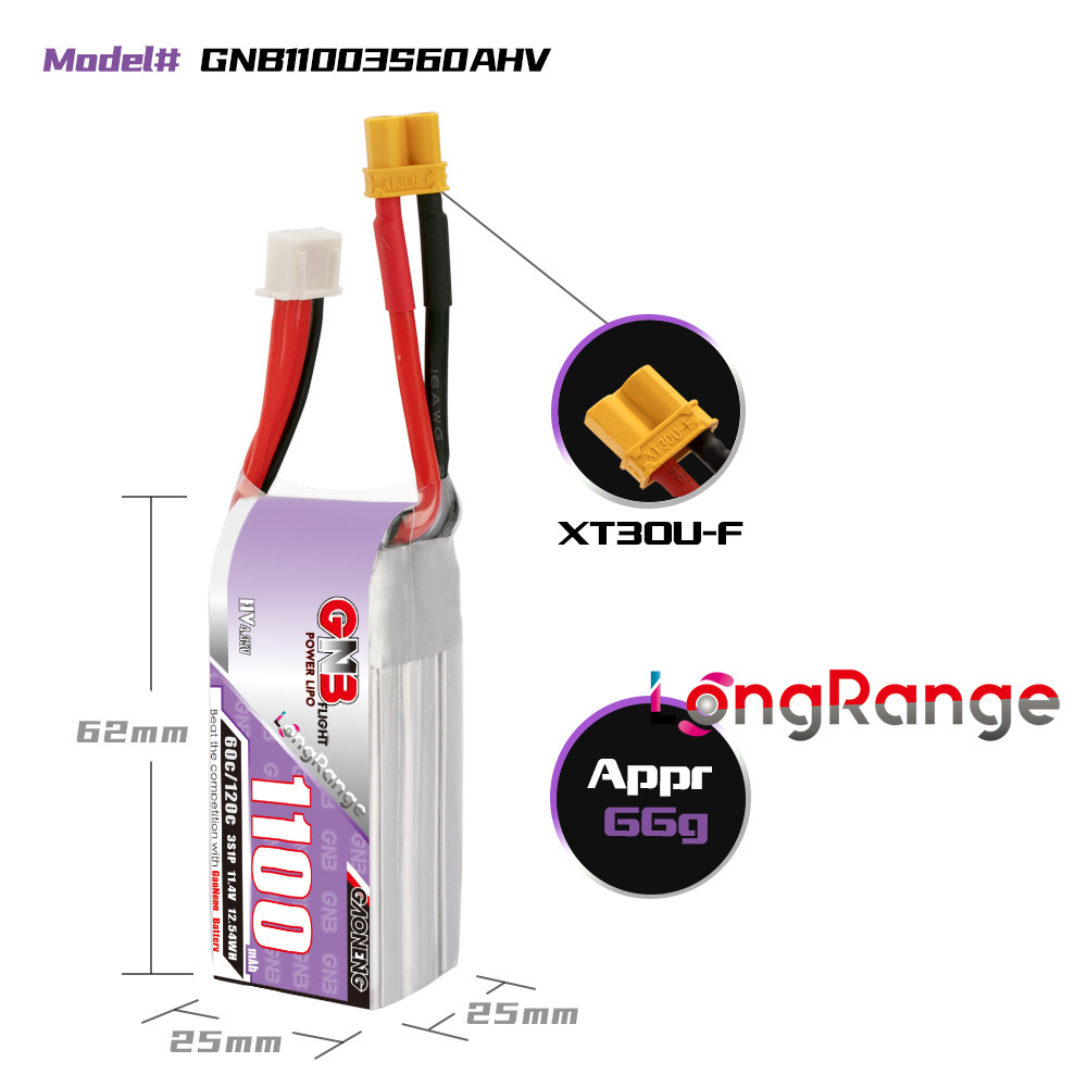GNB 1100mAh 2S 3S 4S 6S 60C/12 - Rc Helicopter Parts avis et prix